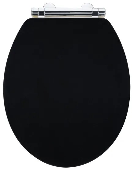 WENKO 25772100 - Capac WC BAMBUZA 37x44 cm negru/maro/crom lucios