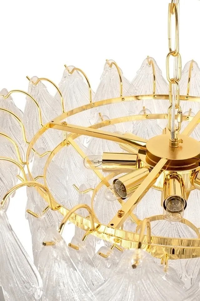 Lustra suspendata metal auriu si sticla SCARLETT 80