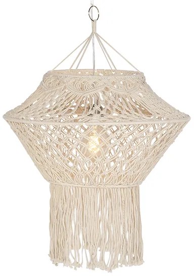 Lampă suspendată rustică Macramé 90 cm - String