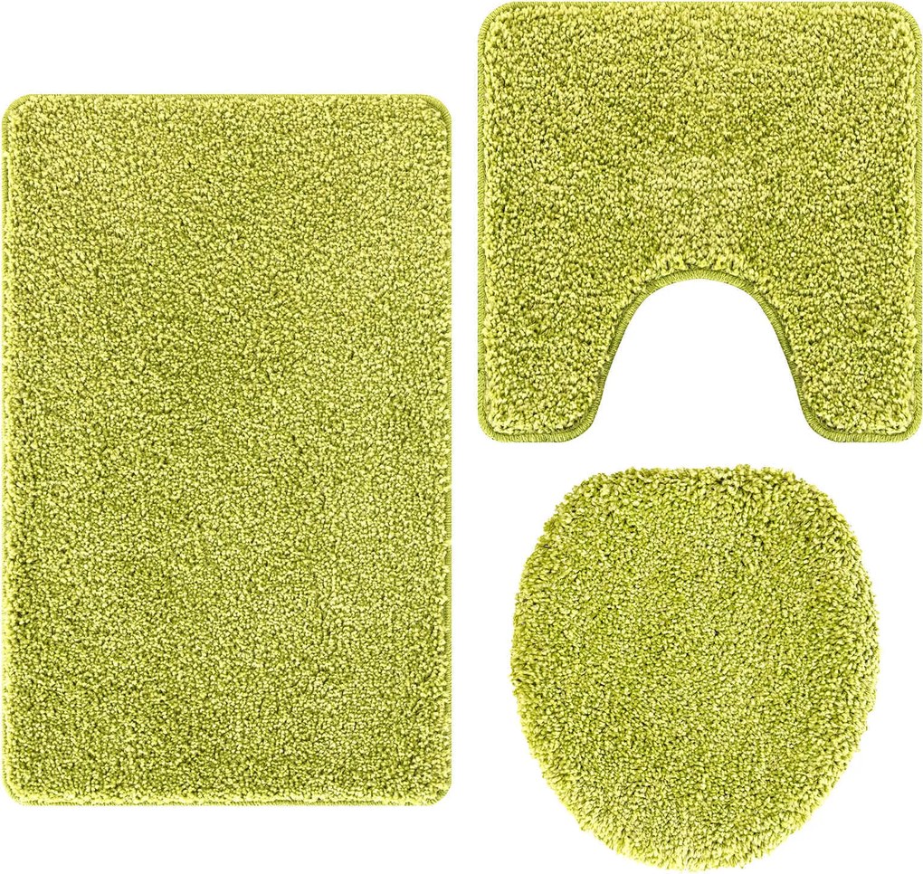 vidaXL Set de mochete anti-derapante pentru baie 3 pcs Verde PP
