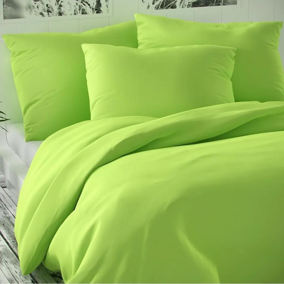 Lenjerie de pat din satin, Luxury Collection, 2 persoane, verde deschis, 200 x 200 cm, 2x 70 x 90 cm, 200 x 200 cm, 2 buc. 70 x 90 cm