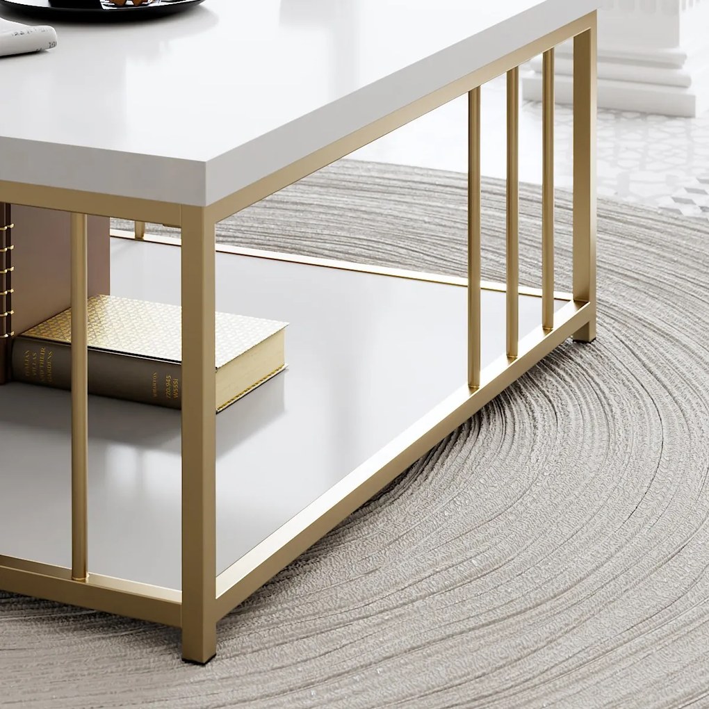 Măsuță de cafea Zen (Alb + Auriu). 1073449
