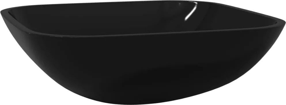 vidaXL Chiuvetă din sticlă, negru, 42x42x14 cm
