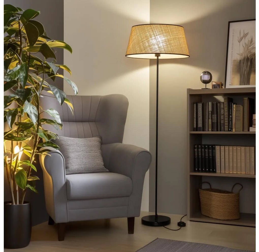 Lampă de podea LED CERIA Brilagi, 1xE27/40W/230V, Ø 50 cm, bej/negru
