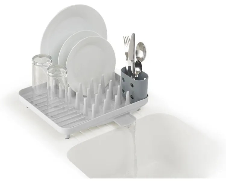 Scurgător de vase gri deschis din plastic 33,5x31,5 cm Duo – Joseph Joseph