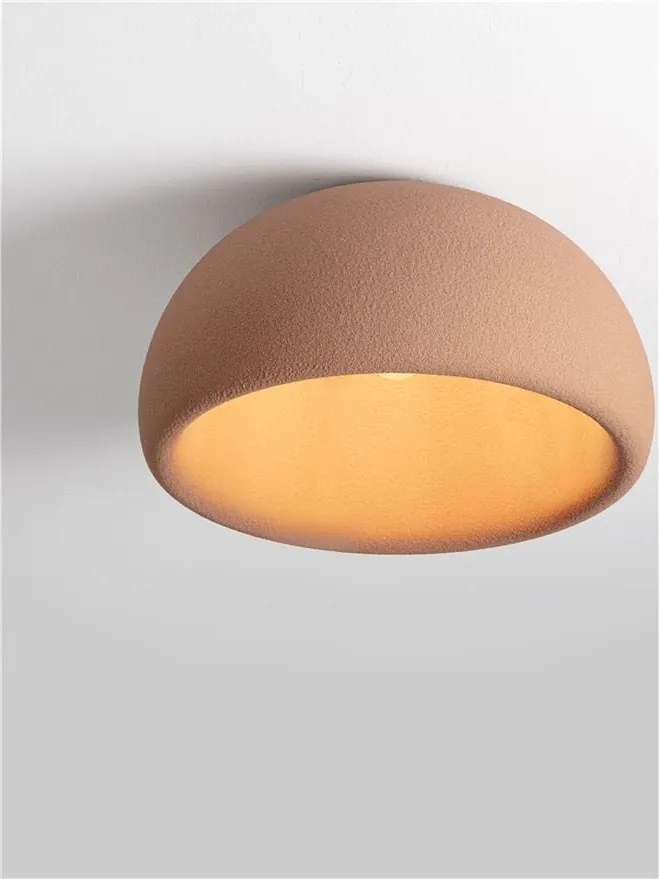 Lustra aplicata tavan cu textura granulata Davo 50cm, rosu caramiziu