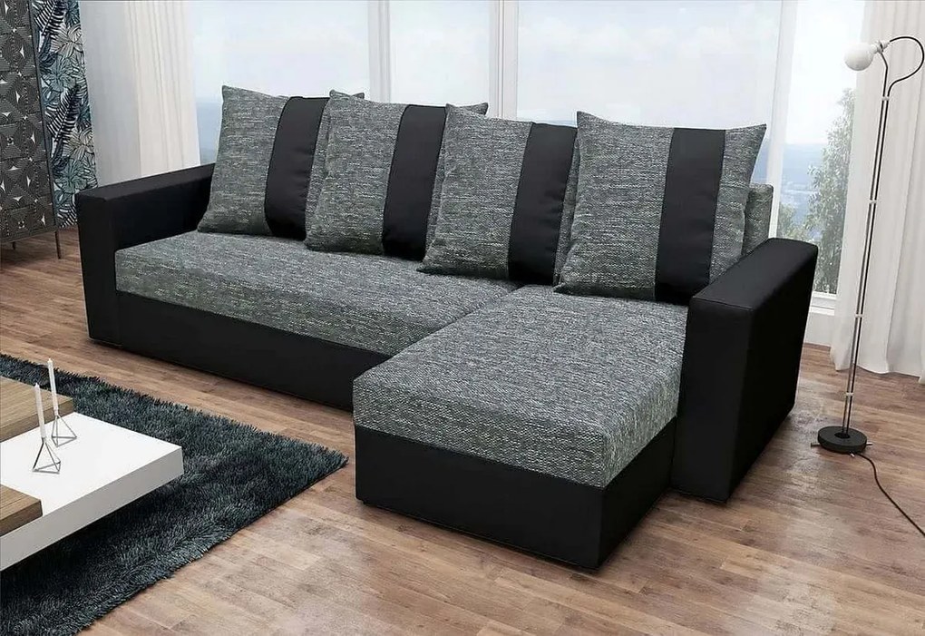 Supermobel Colțar extensibil PRAGA,233x140, Kornet 10/Dolaro 511 alb