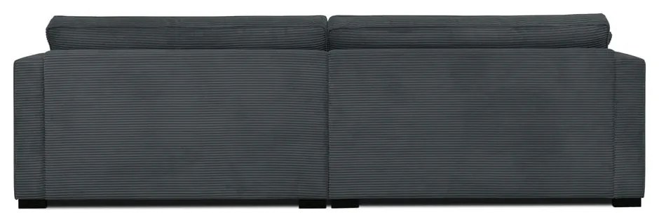 Canapea gri cu tapițerie din catifea reiată 266 cm Mobby – Scandic