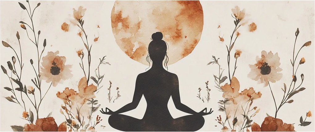 Tablou - Yoga Portocalie (120x50 cm)