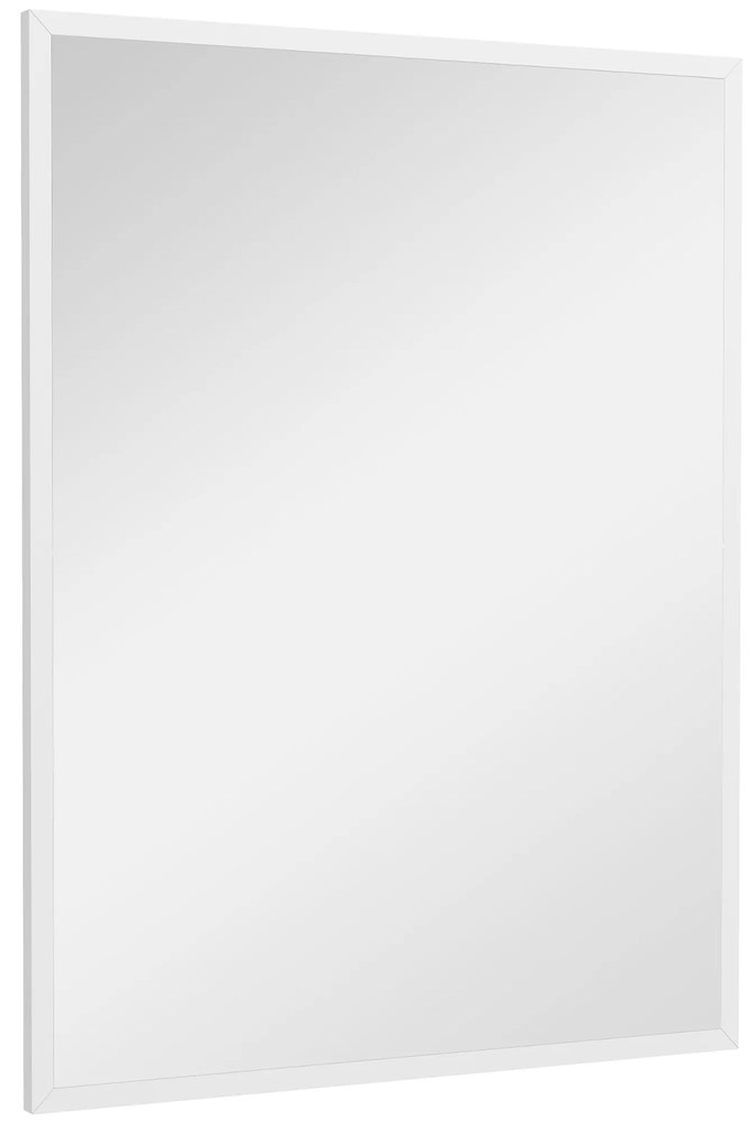 HOMCOM Oglindă de perete rectangulară 60 x 80 cm, ramă din MDF, ideală pentru baie, sufragerie sau dormitor, alb | Aosom Romania