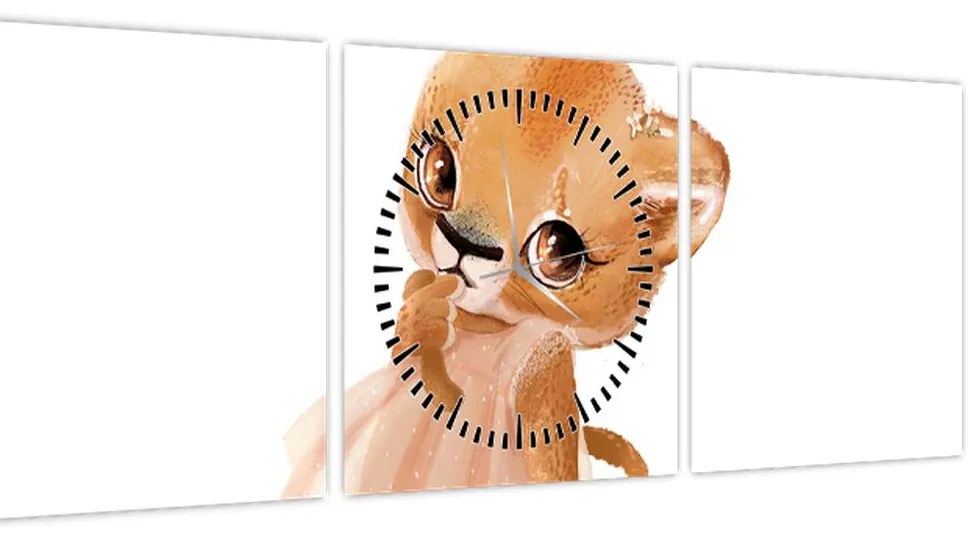 Tablou - Animăluț în acuarelă N⁰6 (cu ceas) (90x30 cm)