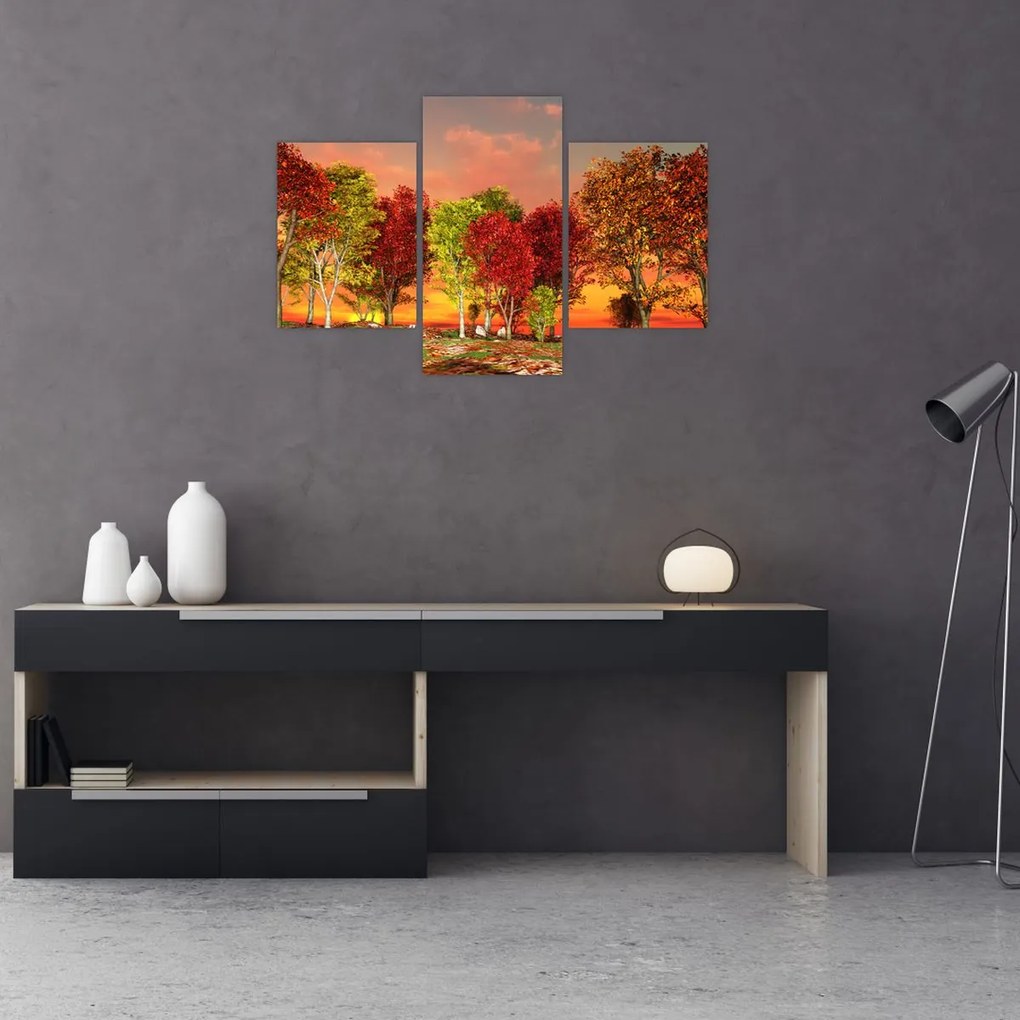 Tablou - Copaci colorate (90x60 cm)