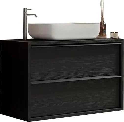 Set dulap baza si lavoar suspendat negru LC Mobili Italia Steel 79x64x43 cm