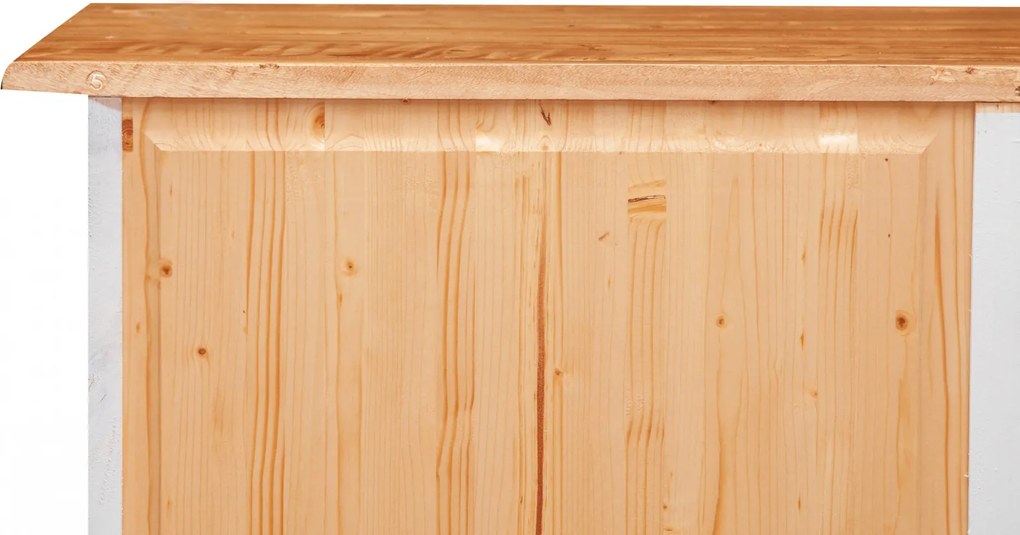 Comoda, L114 48 H99 cm, alb natur antichizat, lemn masiv