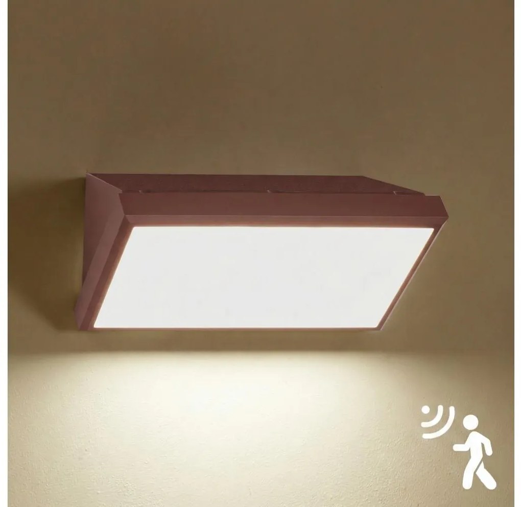 Brilagi-LED Aplică de perete pentru exterior TRIANGLE LED, cu senzor, 20 W, 230 V, maro, IP65