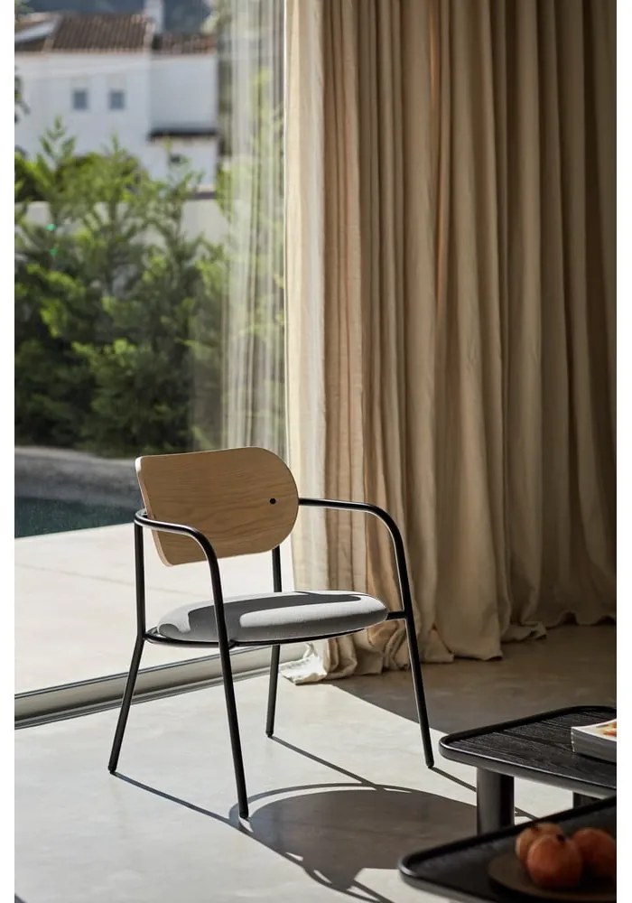 Fotoliu gri deschis în decor de frasin Eclipse - Teulat