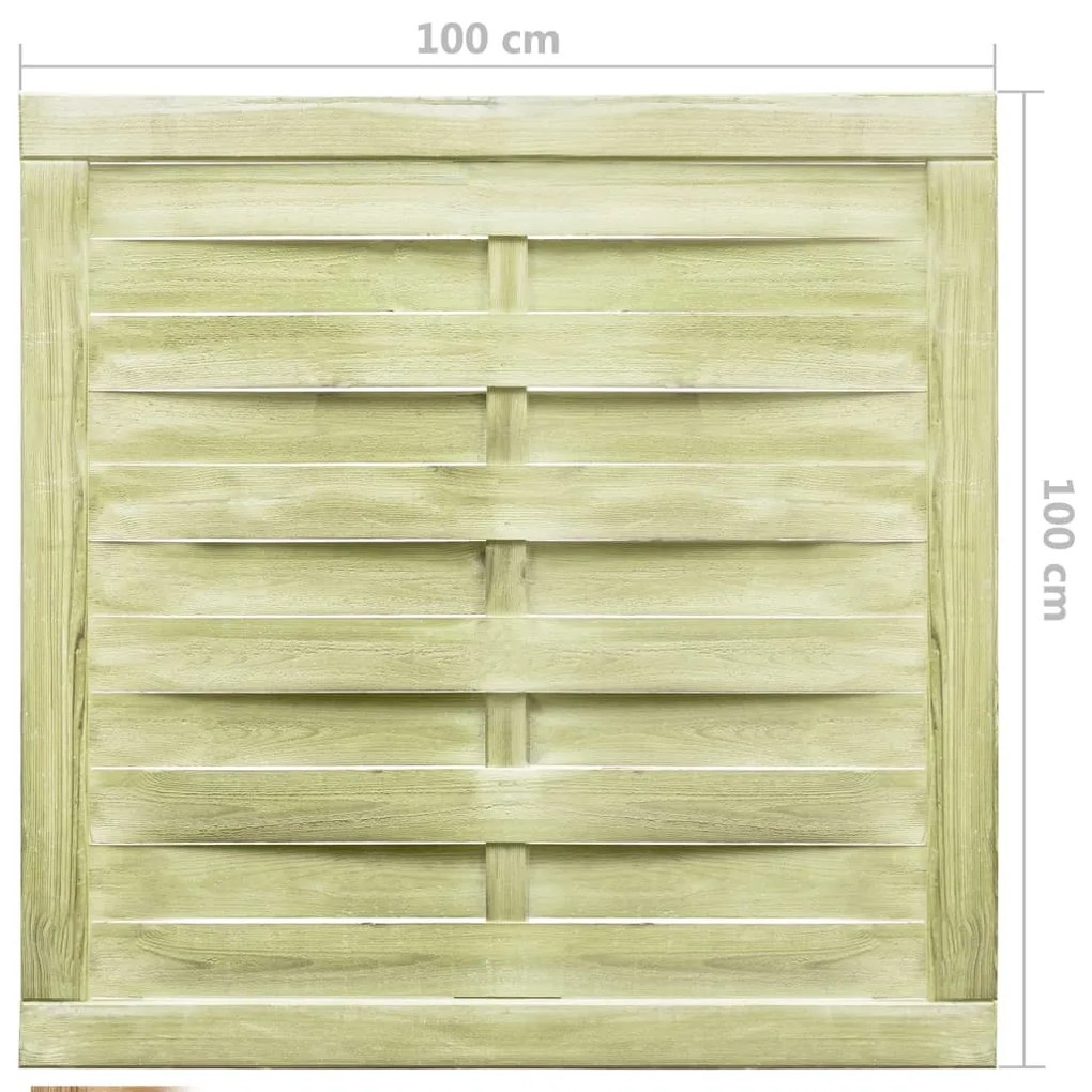 Poarta de gradina verde 100x100 cm lemn de pin tratat 100 x 100 cm