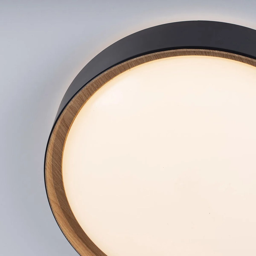 Plafoniera rustica neagra cu LED inclusă, cu 3 trepte de diminuare - Jure
