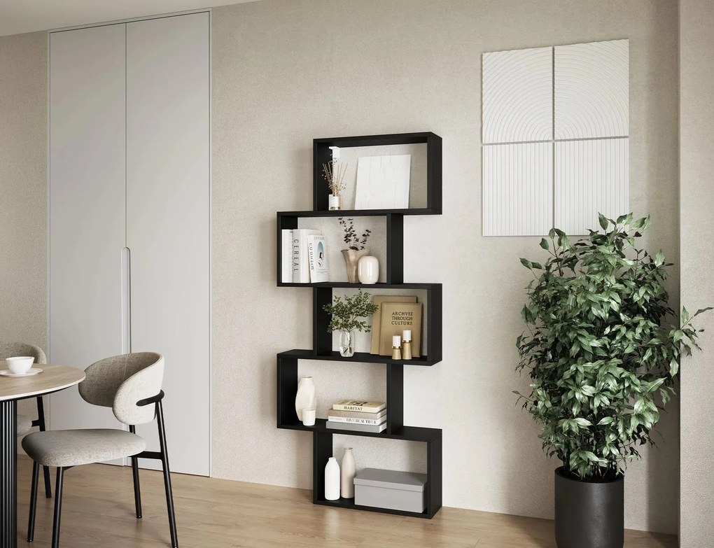 Raft lemn masiv Shellf - Black