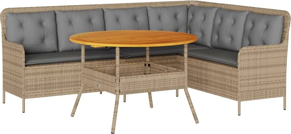 vidaXL Set canapele de grădină cu perne, 2 piese, bej, poliratan