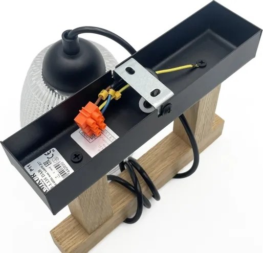 Pendul pe cablu LEANDRA 1xE27/15W/230V stejar/negru