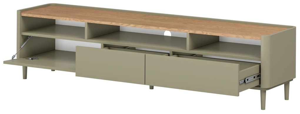 Comodă TV pe picioare Elivo 200 cm - eucalipt / stejar baltic dune