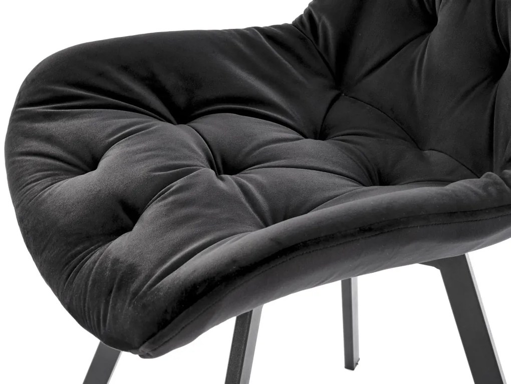 Scaun catifea K519 velvet negru