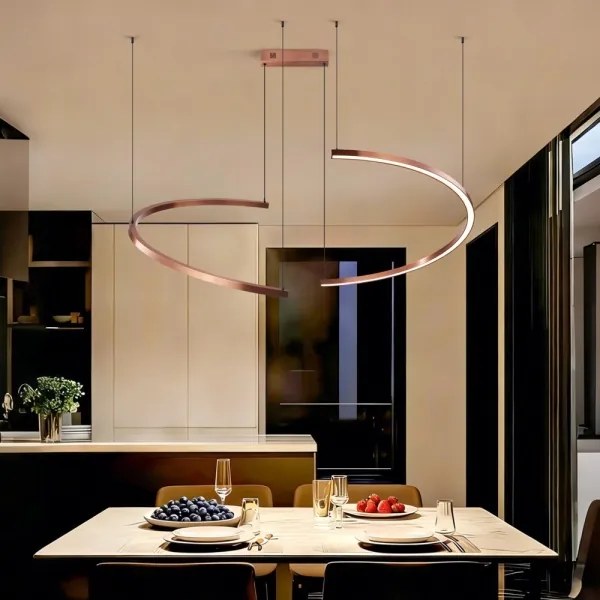Immax NEO 07328L - Lustră LED dimabilă pe cablu FINO, 72W/230V, 120 cm, aur roz, Tuya + telecomandă