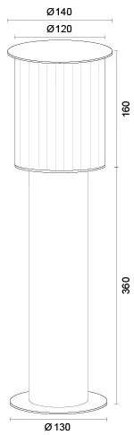 Stalp 52cm protectie IP44 NORFOLK 8749 negru