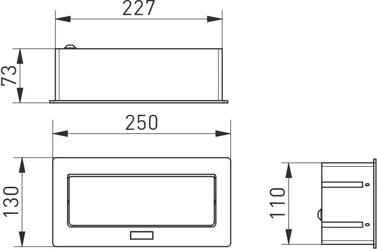 Priză încorporabilă în blat Soft GTV, 2 prize Schuko, USB A + C, aluminiu, 250 x 130 mm L:250 mm; l:130 mm; H:73 mm, Aluminiu/Plastic, Aluminiu