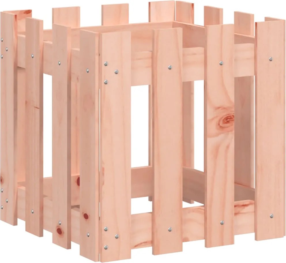 vidaXL Jardinieră grădină design gard, 40x40x40 cm, lemn masiv douglas