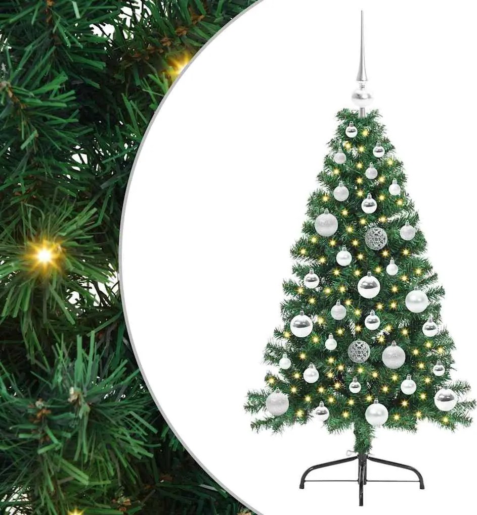 vidaXL Pom de Crăciun artificial pre-iluminat Verde 120 cm PVC