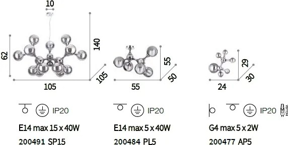 Lustra design modern NODI SP15 CROMO 200491