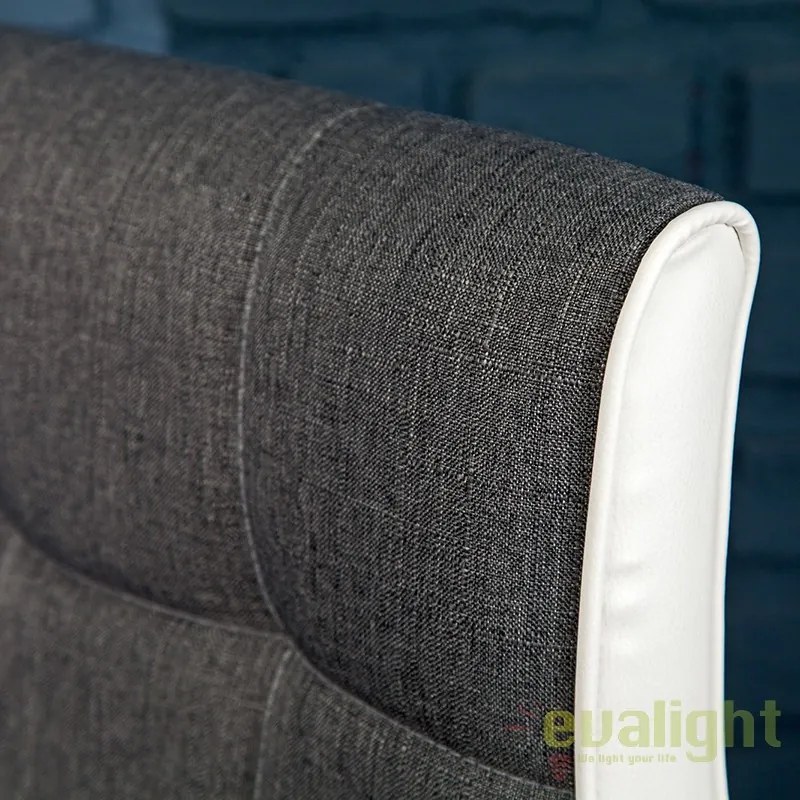 Set 2 scaune bar pivotante, tapiterie tesatura structurata Modena gri A-36829 VC