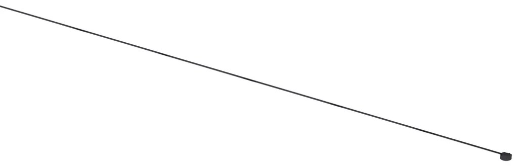 Sistem modern de iluminat pe șine negru monofazat 600 cm cu sursă de alimentare rotundă - Magnetic