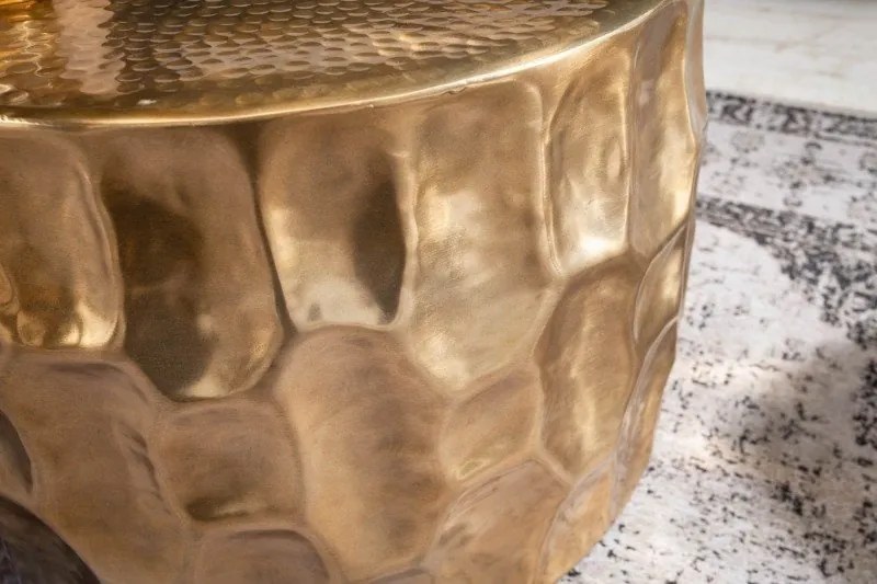 Masuta auxiliara design unicat Organic Orient 53cm, auriu