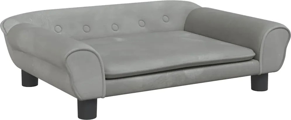 vidaXL Canapea pentru copii, gri deschis, 70x45x26 cm, catifea