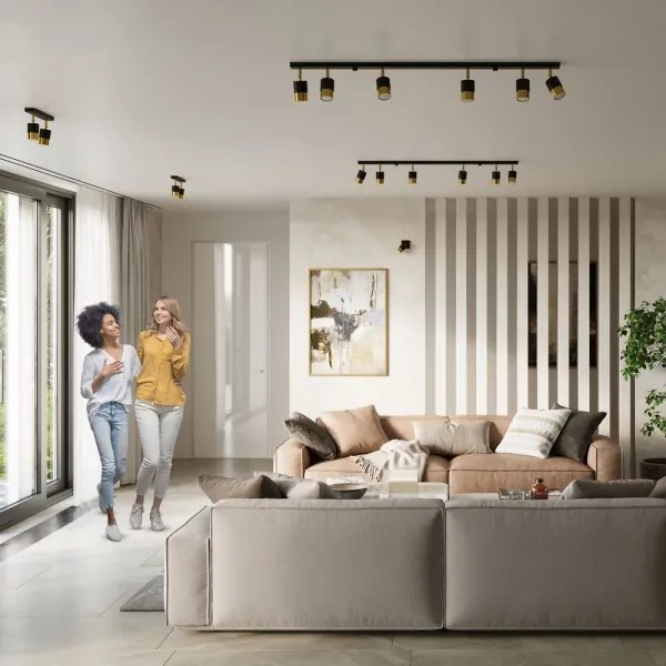 Spot de perete NERO 1xGU10/40W/230V negru/auriu Sollux SL.1069