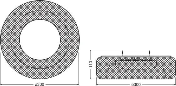 Osram - Plafonieră LED DECOR MESH, 18,5 W, 230 V, Ø 30 cm, negru