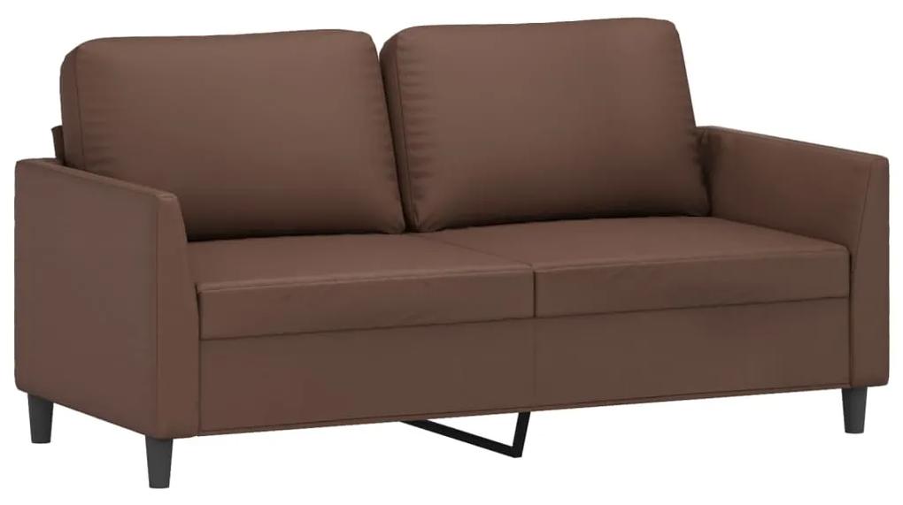 Canapea cu 2 locuri, maro, 140 cm, piele ecologica Maro, 160 x 77 x 80 cm