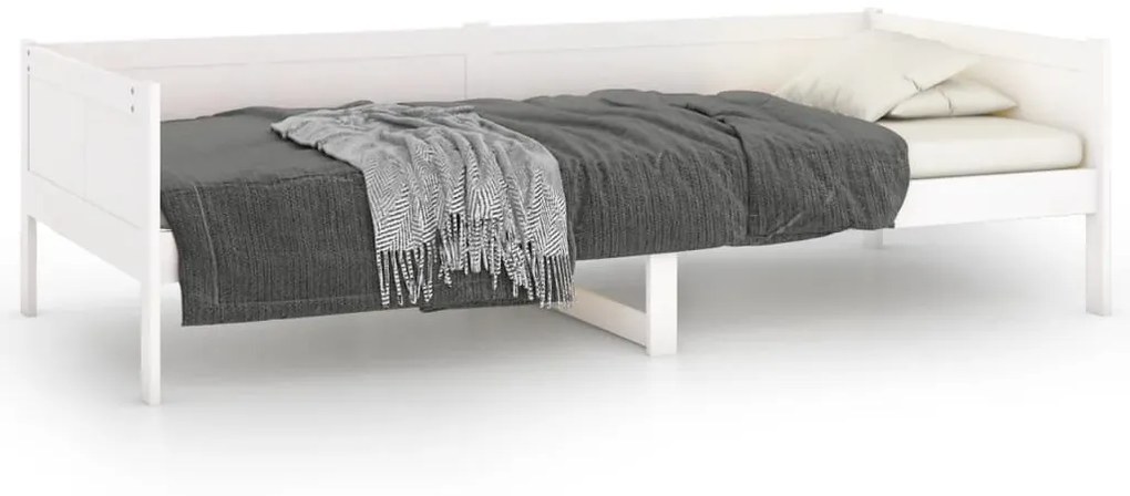 820243 vidaXL Pat de zi, alb, 80x200 cm, lemn masiv de pin