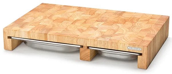 SET 1x tocător de bucătărie 50x32,5 cm ficus de cauciuc + 3x bol Continenta C4028