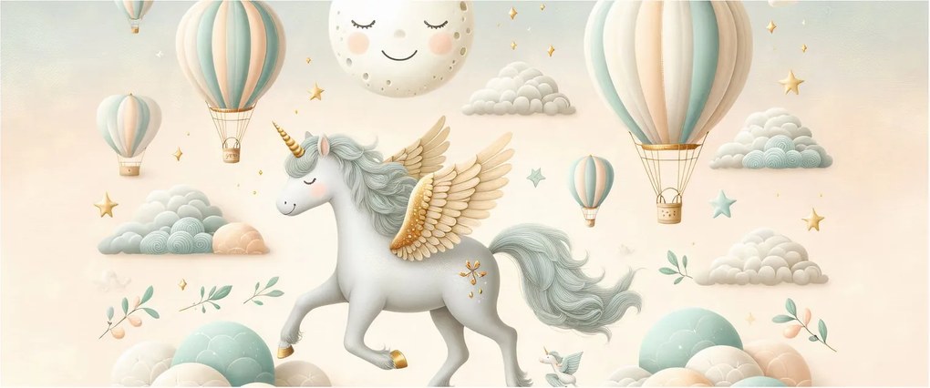 Tablou - Unicorn fericit (120x50 cm)