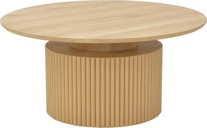 Masuta Rotunda De Cafea Oppal MDF, Finisaj Stejar, Diametru 90 Cm