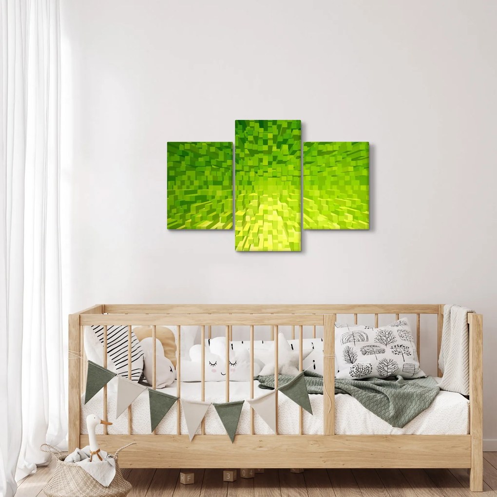 Tabloul cuburilor galbenverzui (90x60 cm)