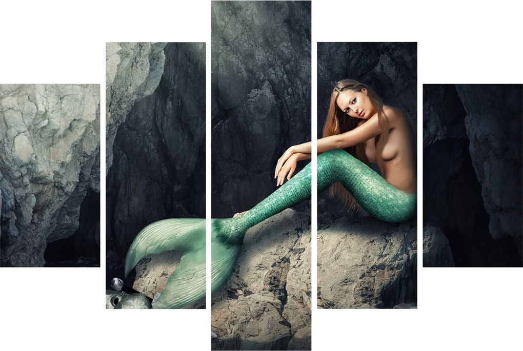 Tablou - Sirena pe stâncă (150x105 cm)