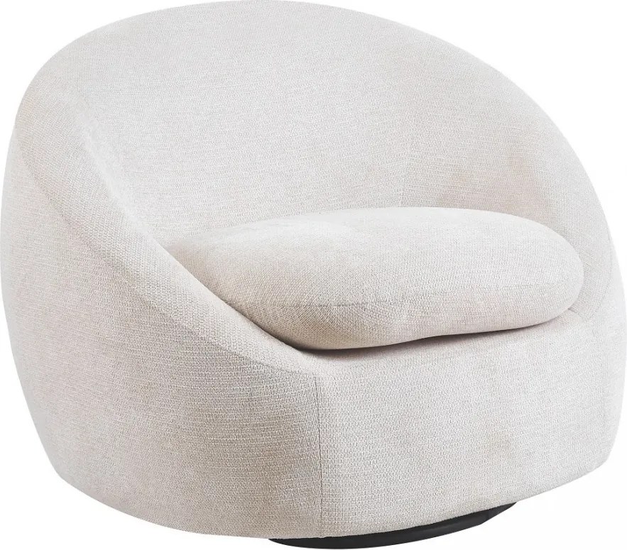 Fotoliu Rotativ – Fotoliu Modern și Confortabil pentru Living, Material Textil, stofă Aragon, Alb