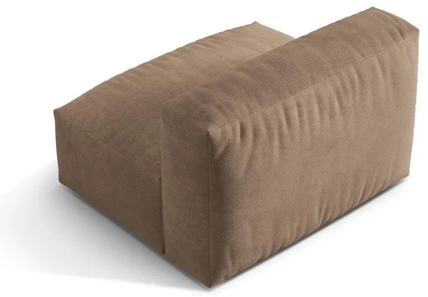 Modul pentru canapea modulară maro deschis cu tapițerie din catifea (de mijloc) Martina – Micadoni