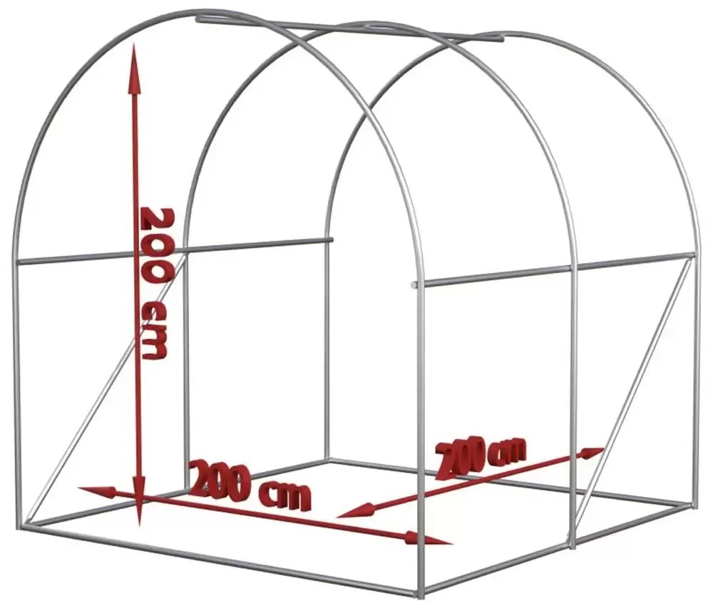 Tunel folie de gradina 2 x 2 x 2 m, verde