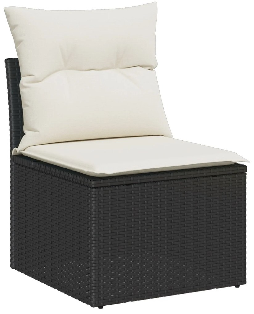 vidaXL Set Canapele Grădină 8 pcs Negru, alb 55 x 55 x 37 cm